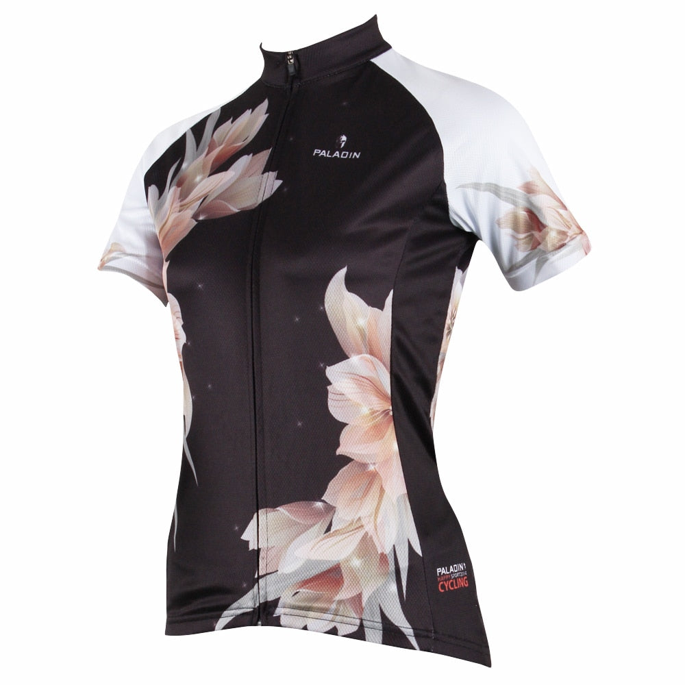 NEW Black Lily Women s Short Sleeve Cycling Jersey Straight