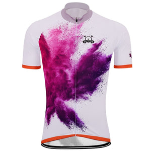 NEW Men's White & Purple Splash of Fast Cycling Jersey